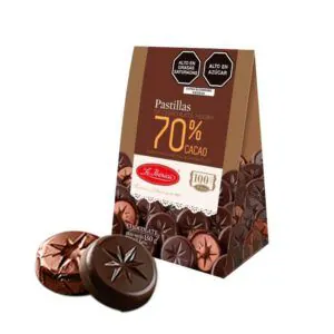 Caja de pastillas de chocolate negro 70% cacao La Ibérica