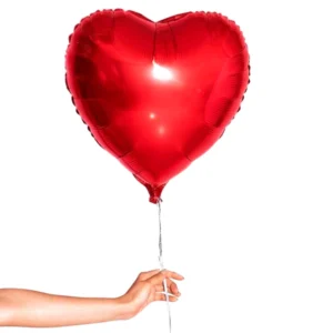 Globo rojo corazón con helio