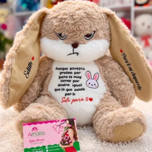 Conejo importado marrón claro personalizado, 35 cm.